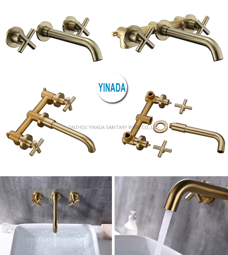 Factory Price OEM Customized Double Cross Handle Matt Black Bathroom Faucet for Waterfall Wash Basin /Sink//Shower/Kitchen/Bathroom Accessories by Innada