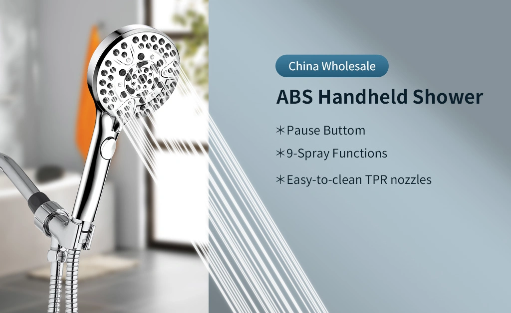 China Wholesale ABS Handheld Shower with Pause Buttom, Sanitary Ware Shower Head