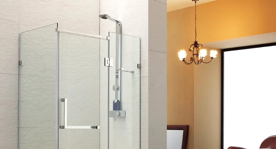 Stainless-Steel Sliding Bathroom Shower Door Hardware Fittings Fixed-Panel Wall-to-Glass Support Bar
