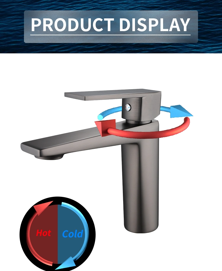 Tiema Sanitary Ware Single Hole Waterfall Water Tap Bathroom Kitchen Brass Mixer Basin Faucet Sample Customization