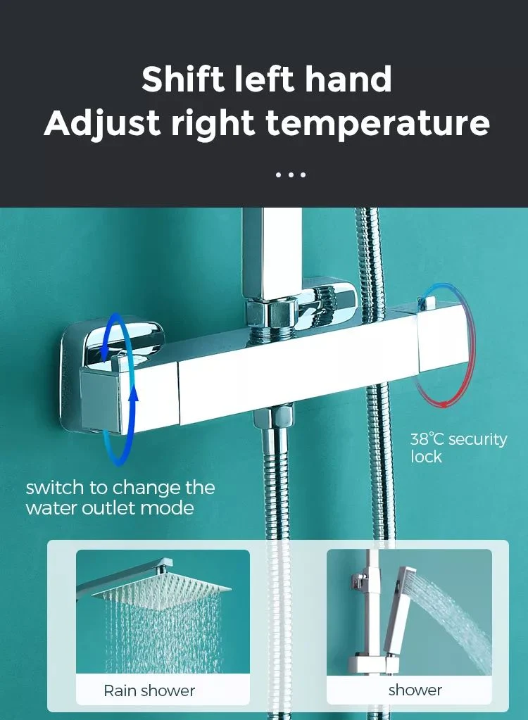 Thermostatic Shower Faucet Set Popular Bathroom Major Constant Temperature Durable Multifunctional Bath Faucet Rainfall Waterfall Mixer Smart Shower Set