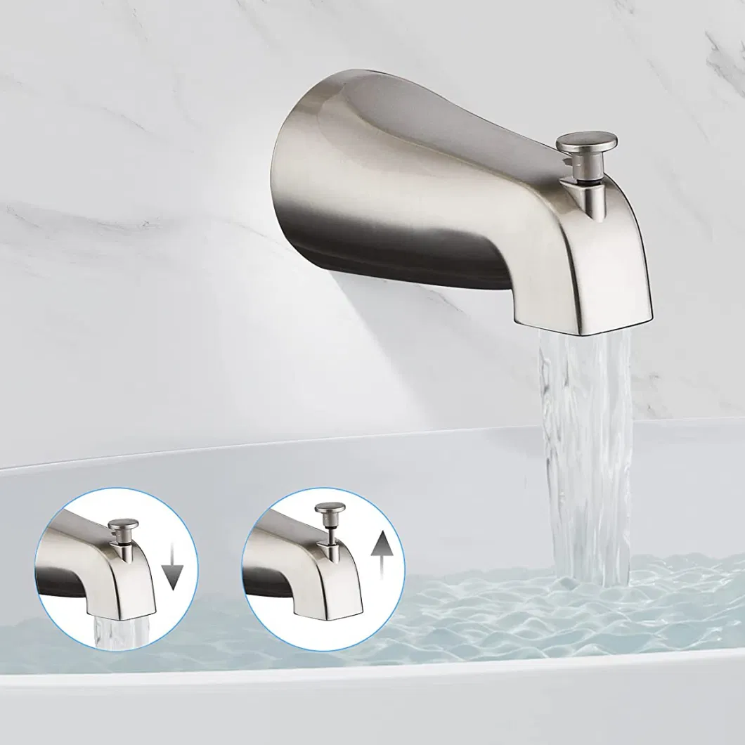 Aquacubic Modern Single Handle Tub and Shower Faucet System with Single-Spray Shower Head Polished Chrome