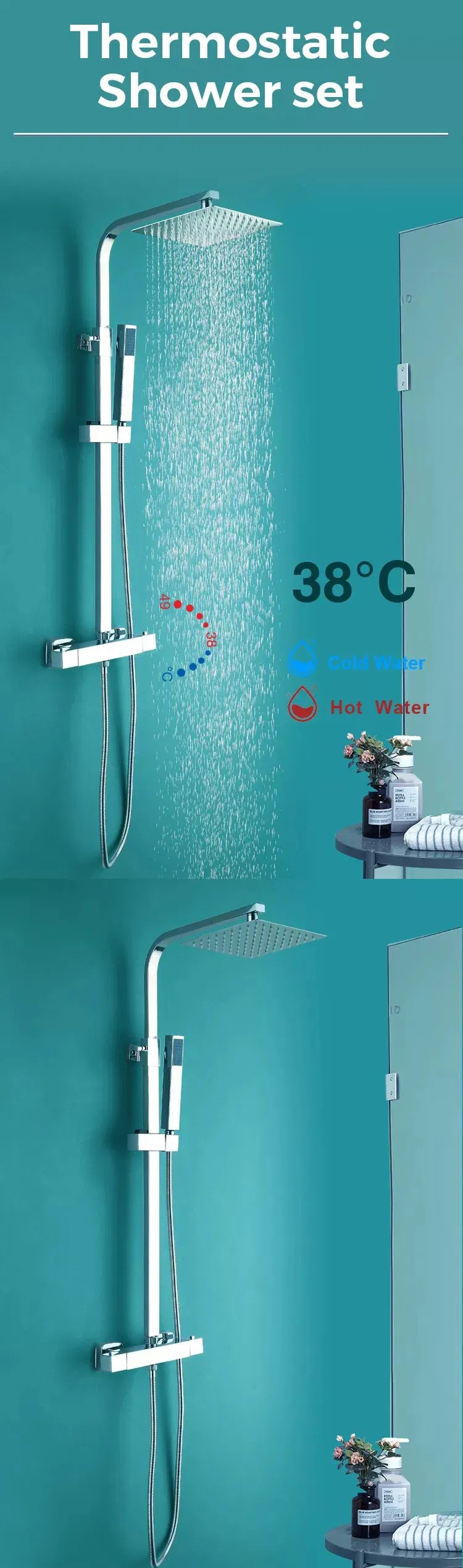 Thermostatic Shower Faucet Set Popular Bathroom Major Constant Temperature Durable Multifunctional Bath Faucet Rainfall Waterfall Mixer Smart Shower Set