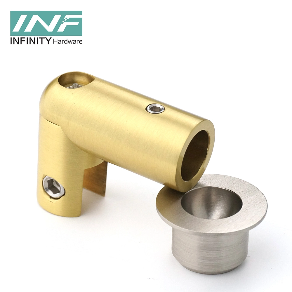 Factory Direct Hot Selling Stainless Steel 304 Brass Glass Fittings Glass Door Fitting Shower Room Tube Head Connector Bathroom Accessories