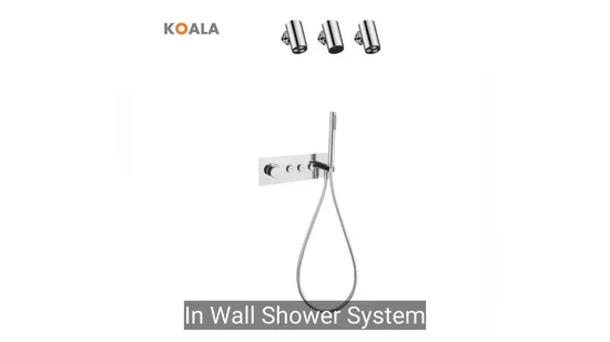 Wall Mounted Rain Concealed 3 Function Shower Set Brass Material Hot Cold Bathroom Accessories Luxury Set Shower System 