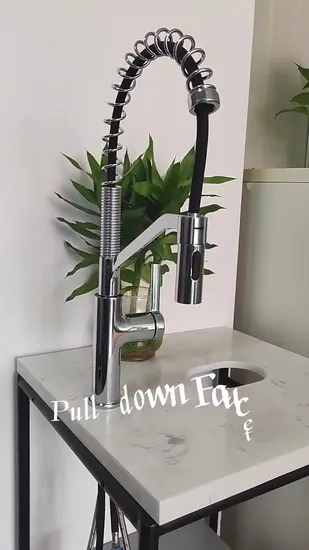 Modern 2 in 1 Pull out Down Kitchen Sink Taps Mixer Basin Faucets Black Kitchen Spring Faucets 