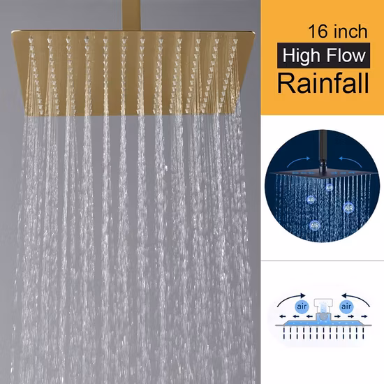 Wholesale Bathroom Square Overhead Shower 200*300mm Top Rainfall Shower Head