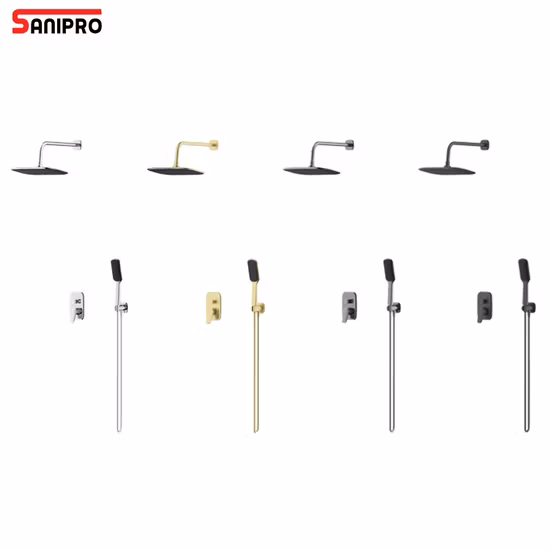 Sanipro Brass Handheld Shower Head Rainfall Concealed Shower System Set