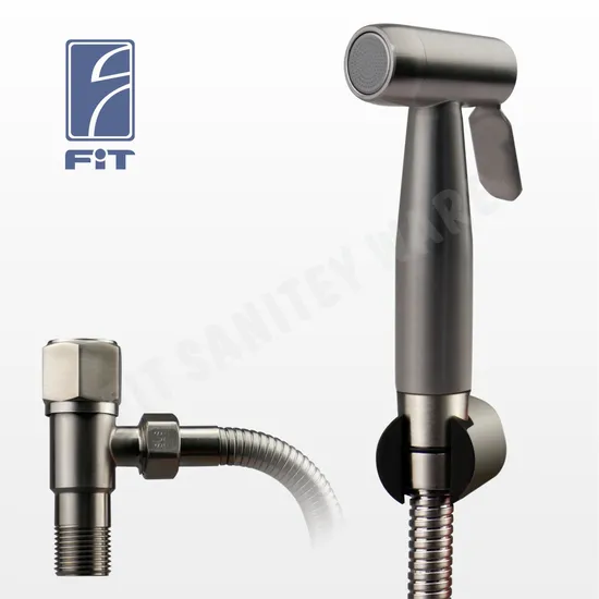 Factory Black Wall Mounted Adjustable Toilet Shattaf Sprayer Douche Jet Faucet Mixer Valve Toilet Bidet Sprayer Faucet Set 
