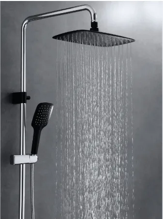 Multifunction Shower Column Black Andchrome Mixed Color Shower System for 5 Star Hotel Bathroom 