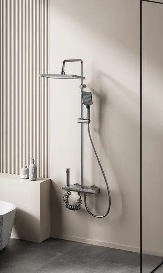 Luxury Modern Digital Rain Shower Head Set with LCD Display 