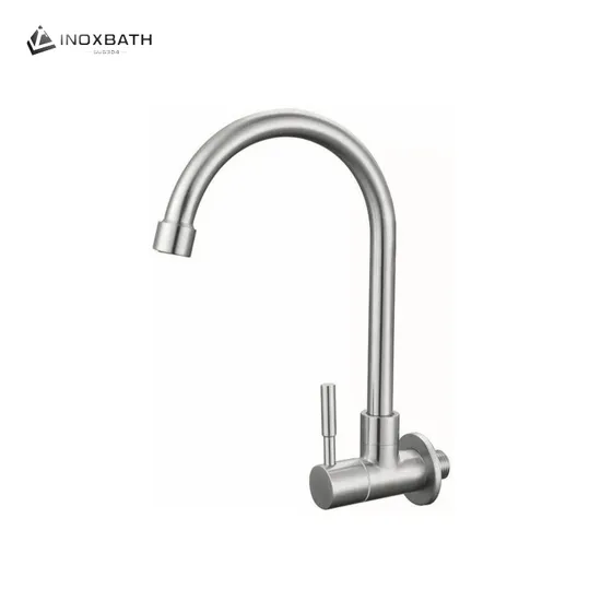 Durable Stainless Steel Cold Kitchen Faucet with Single Handle Design 