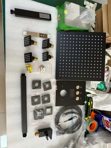 Thermostatic Rain Shower System, Bathroom Shower Faucet Combo with High Pressure Full Body Shower Sprays and Hand Wand (16 inch, Oil Rubbed Bronze) 