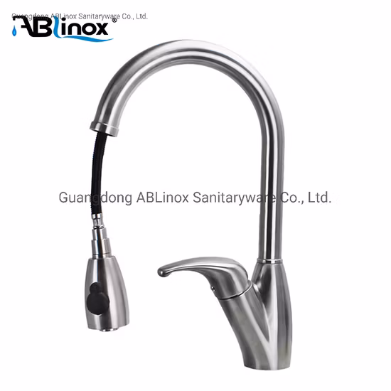 Cupc Stainless Steel Single Handle Hot and Sedal Cartridge Cold Pull out Kitchen Faucet
