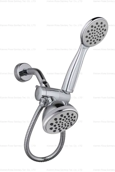Bathroom Sanitary Shower Combo Set E50013, Super Booster Shower Head and Hand Showers, High Pressure Jet Combo with 3function Adapter, Brass Shower Arm 