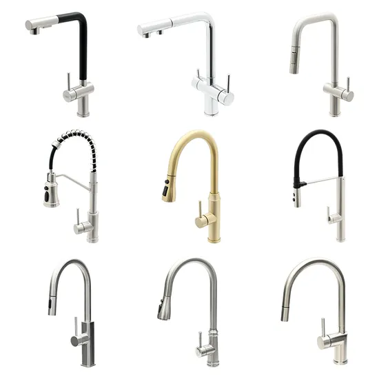 Sanipro Wholesale Dwd 360 Degree Rotation Sink Water Tap Hot Cold Mixer Taps 304 Stainless Steel Pull out Down Kitchen Faucets 