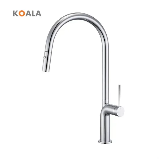 Modern Design Chrome 360 Degree Rotation Brass Pull Down Kitchen Faucet Electroplated Hot Cold Mixer Sink Tap 