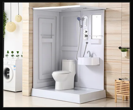 White ABS Toilet Shower Cabin Bathroom Sets Cabinet Sink Combo 
